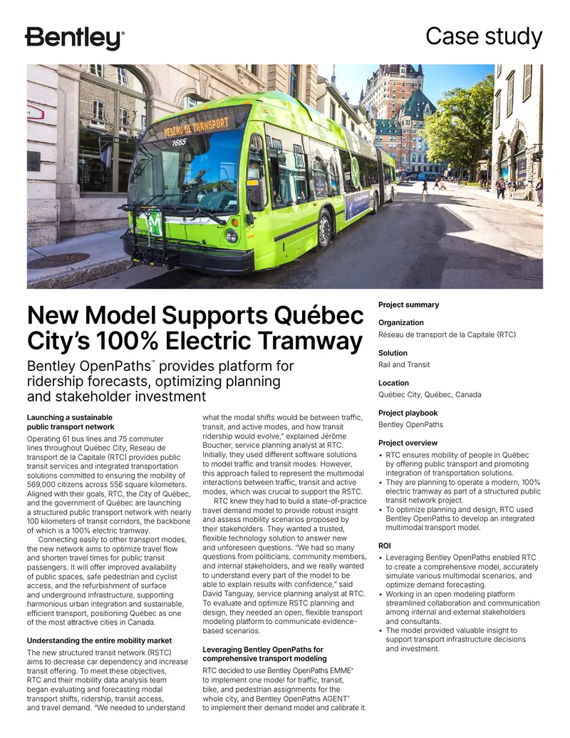 Québec City Electric Tramway Case Study preview page 1