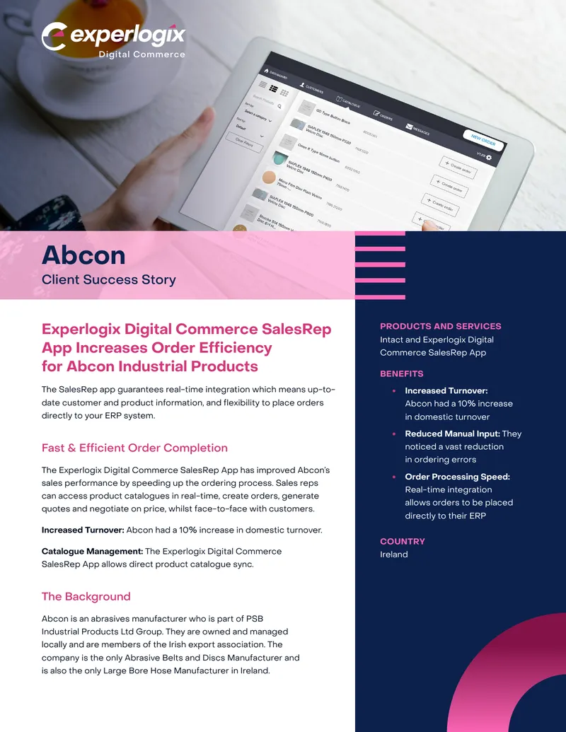 Experlogix Digital Commerce SalesRep App Case Study