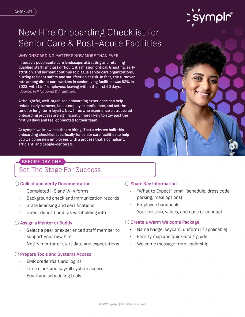 New Hire Onboarding Checklist for Senior Care Facilities