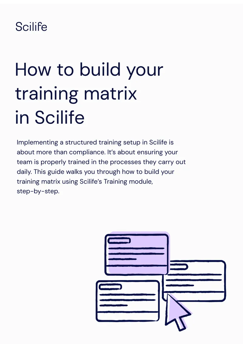 Building a Training Matrix in Scilife