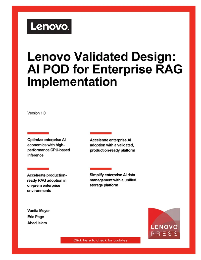 Lenovo Validated Design for AI POD Implementation
