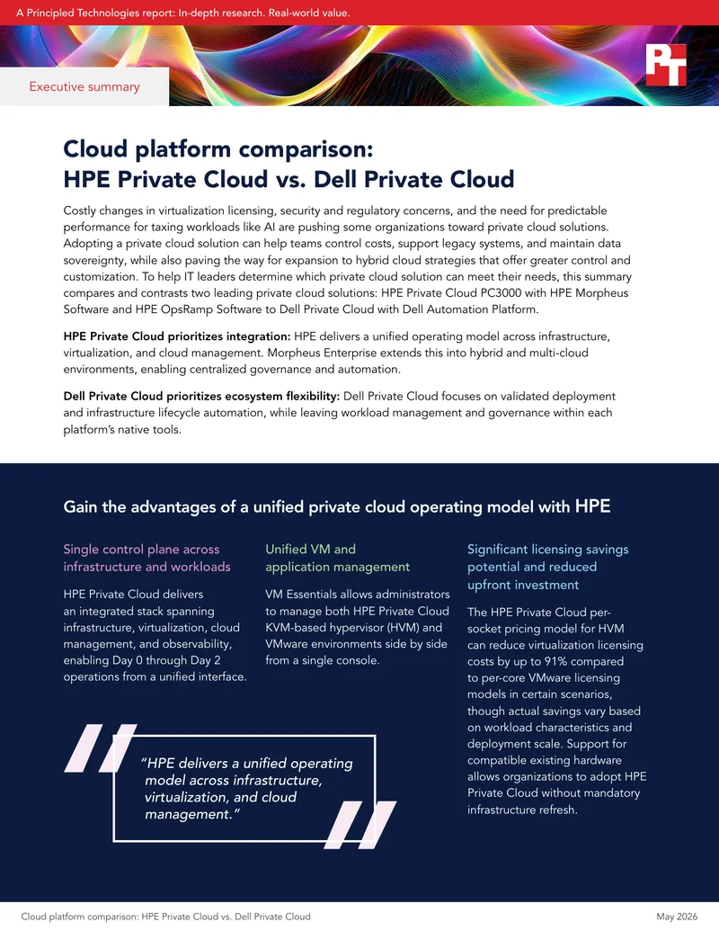 HPE Private Cloud vs. Dell Private Cloud Comparison