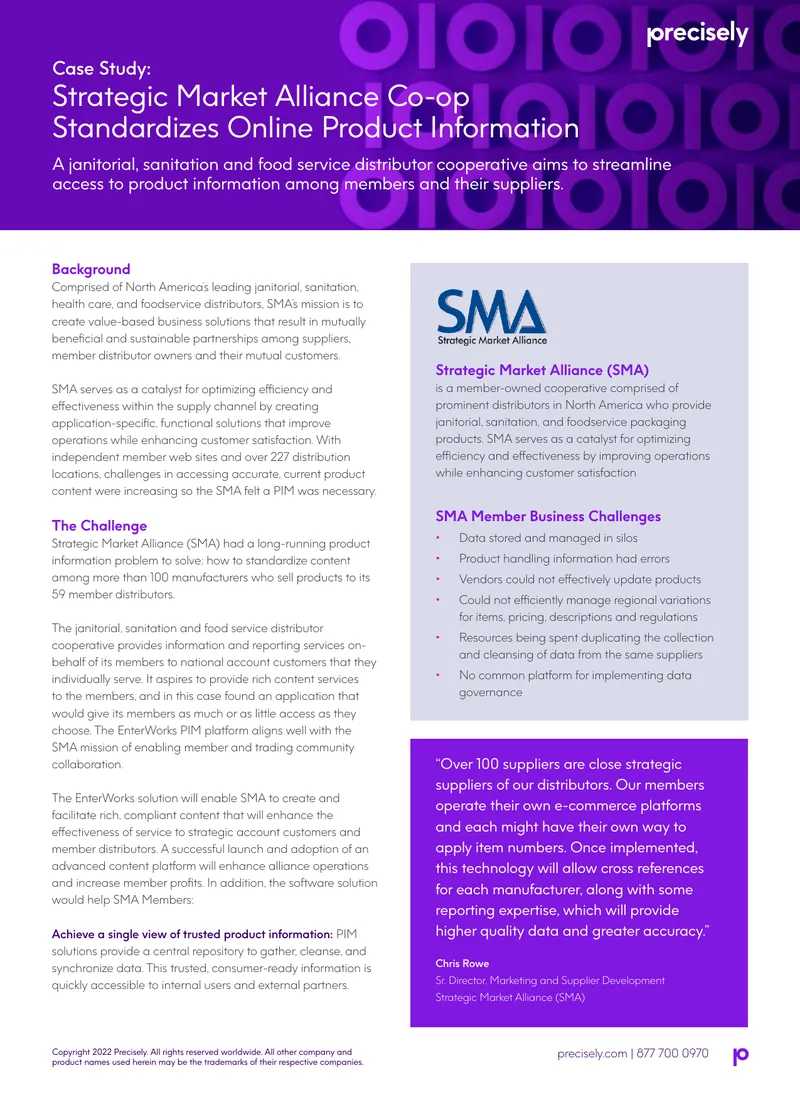 Strategic Market Alliance Product Information Management Case Study