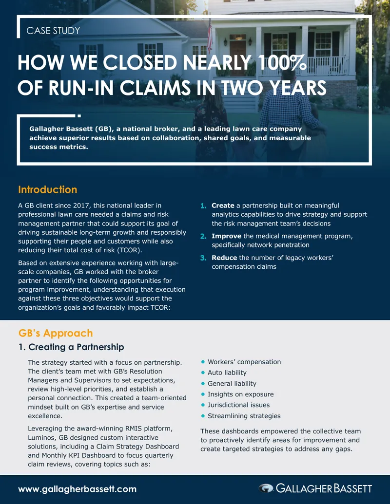 Gallagher Bassett Claims Management Case Study