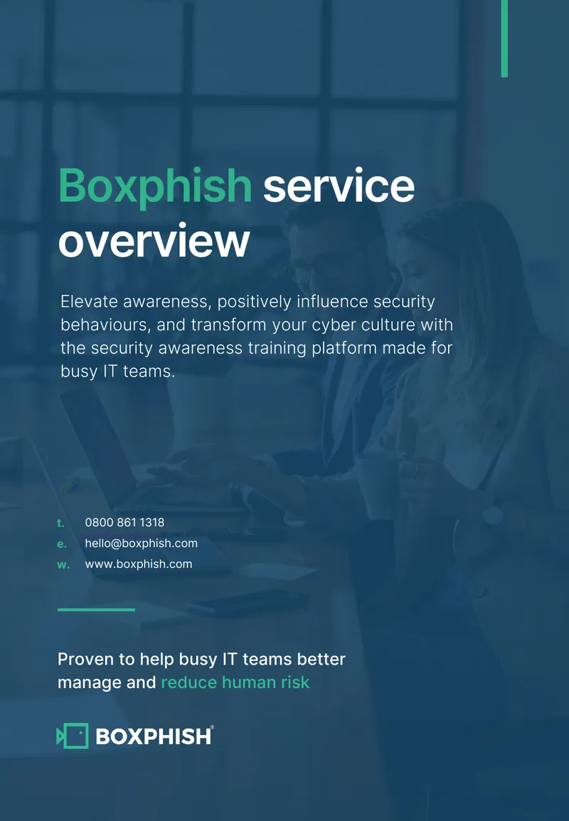 Boxphish Cyber Security Awareness Training Platform Overview