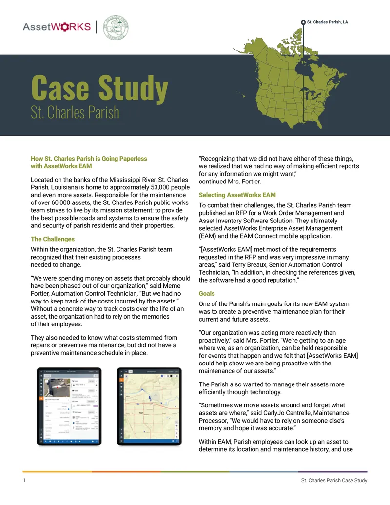 St. Charles Parish Asset Management Case Study