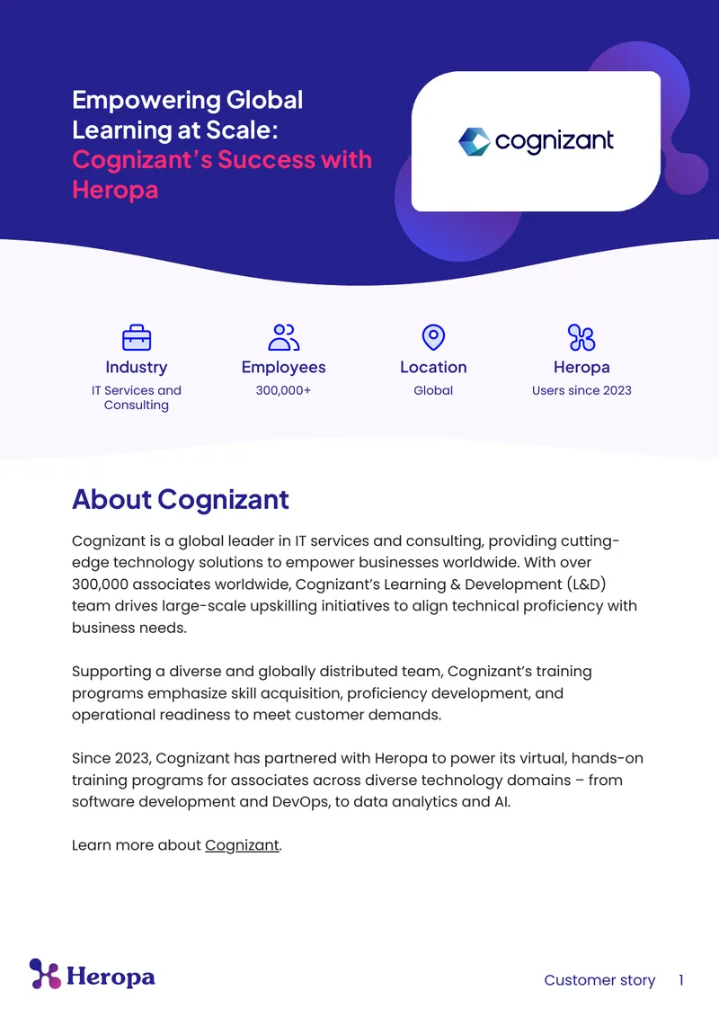 Cognizant's Partnership with Heropa for Training Solutions