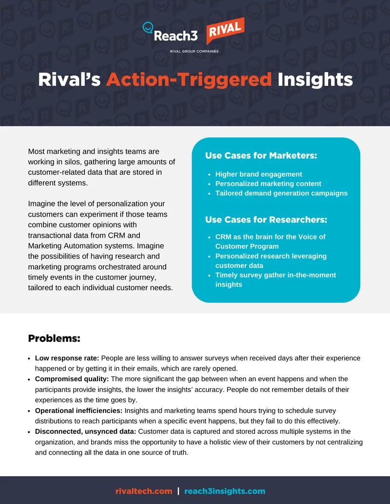 Action-Triggered Insights for Marketing and Research
