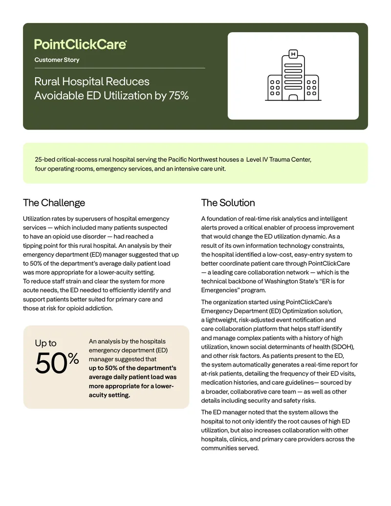 Rural Hospital Emergency Department Utilization Case Study