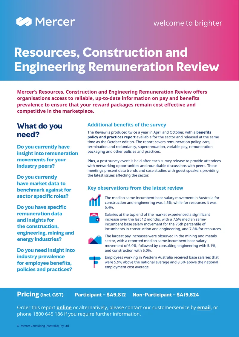 Resources, Construction and Engineering Remuneration Review