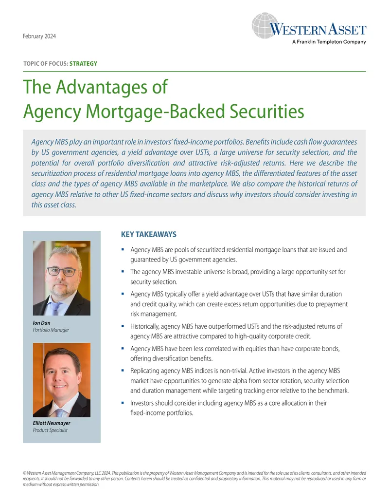 Advantages of Agency Mortgage-Backed Securities