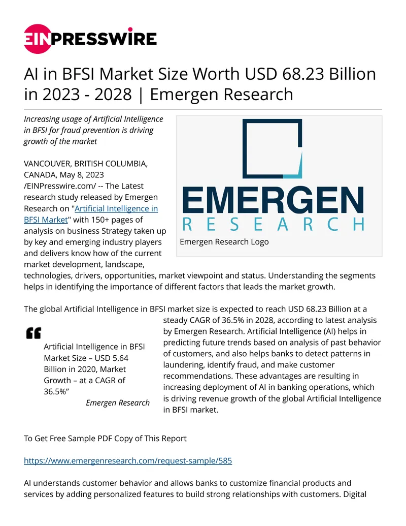 Artificial Intelligence in BFSI Market Analysis Report