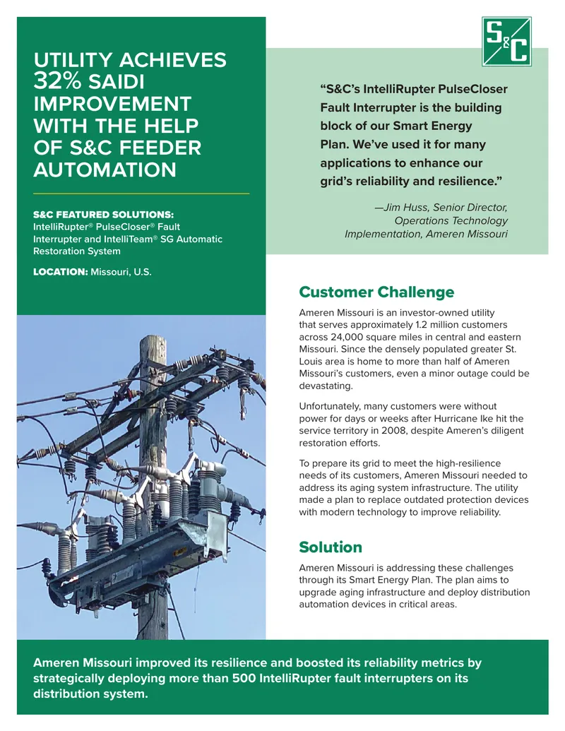 Ameren Missouri IntelliRupter Fault Interrupter Deployment