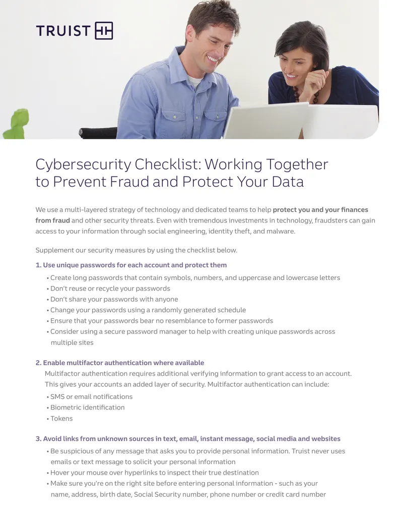 Cybersecurity Checklist for Fraud Prevention