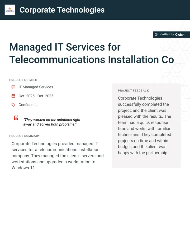 Managed IT Services for Telecommunications Installation