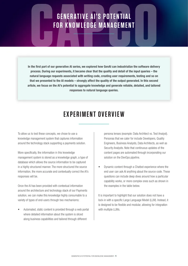 Generative AI for Knowledge Management in Banking
