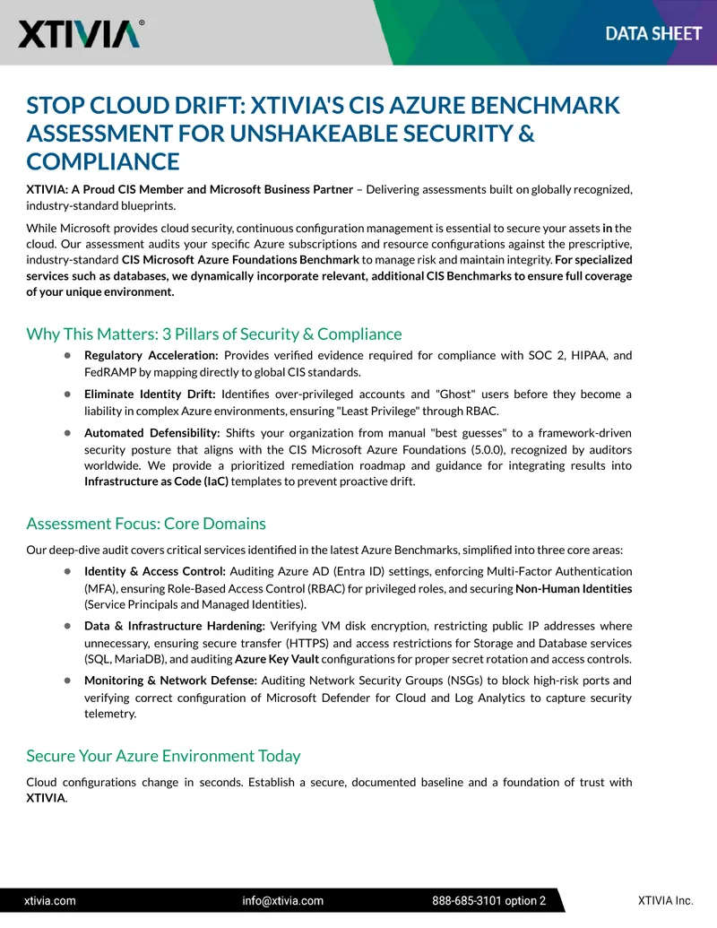 CIS Azure Benchmark Assessment for Security and Compliance