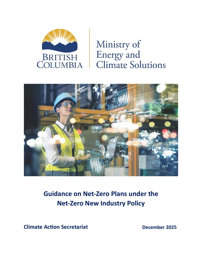 Guidance on Net-Zero Plans under the Net-Zero New Industry Policy