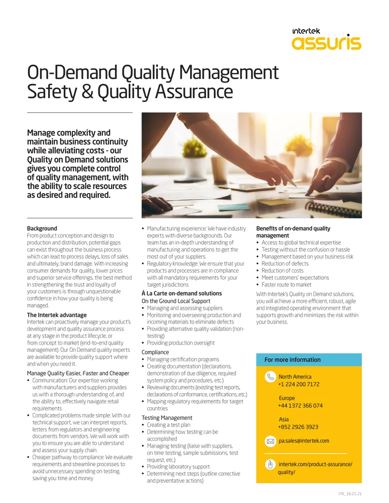 Quality on Demand Solutions for Business Continuity