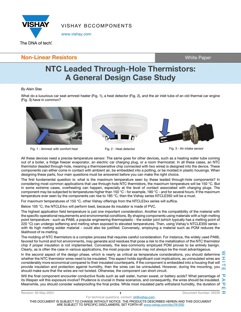 NTC Leaded Through-Hole Thermistors Design Case Study