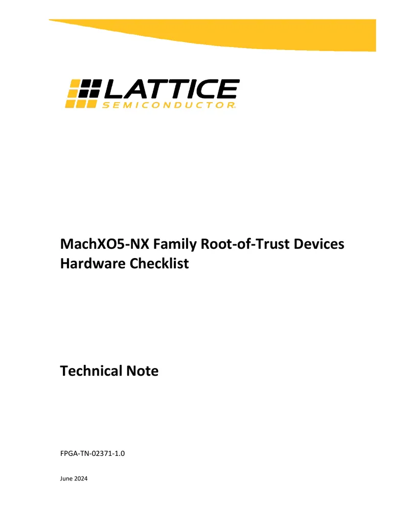 MachXO5-NX Family Root-of-Trust Devices Hardware Checklist