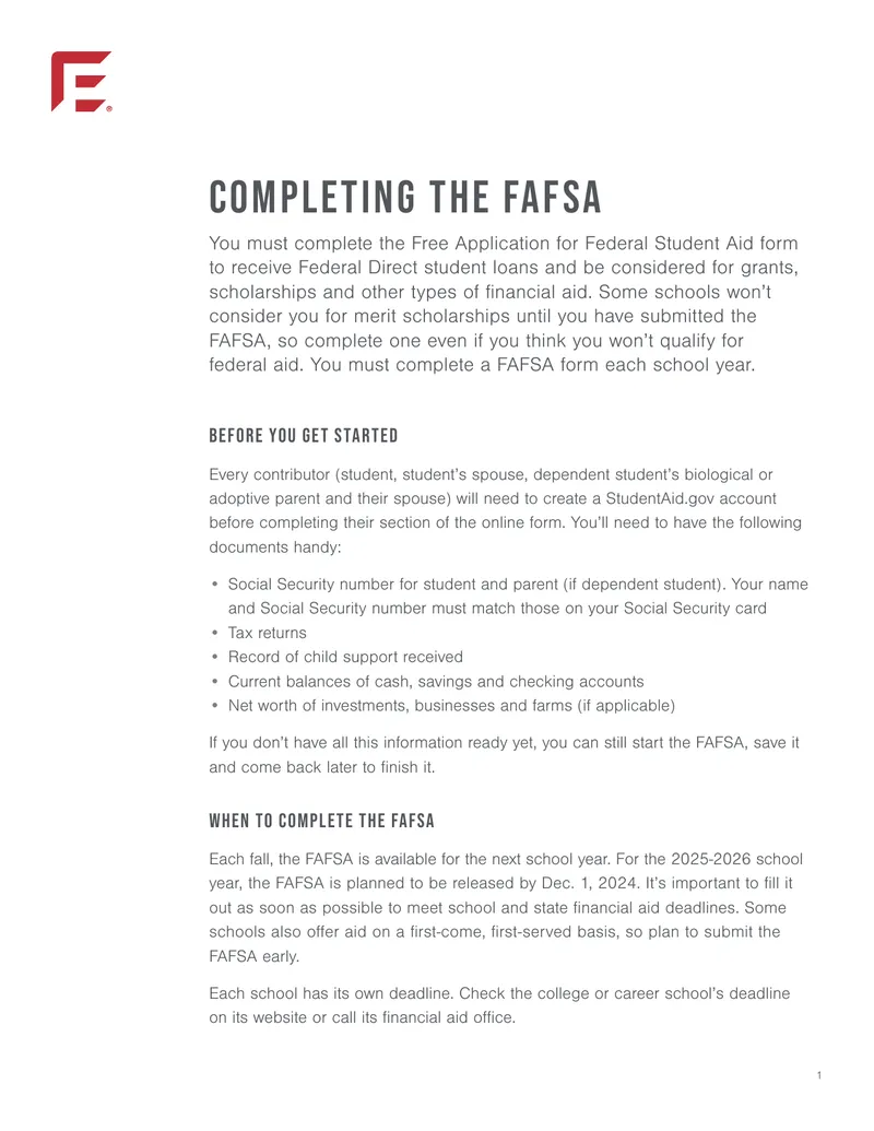 Filling Out the FAFSA Form Guide