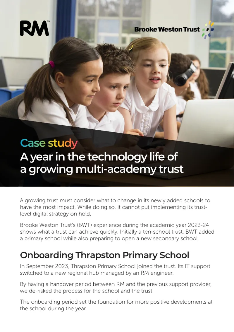 Case Study on Thrapston Primary School Onboarding