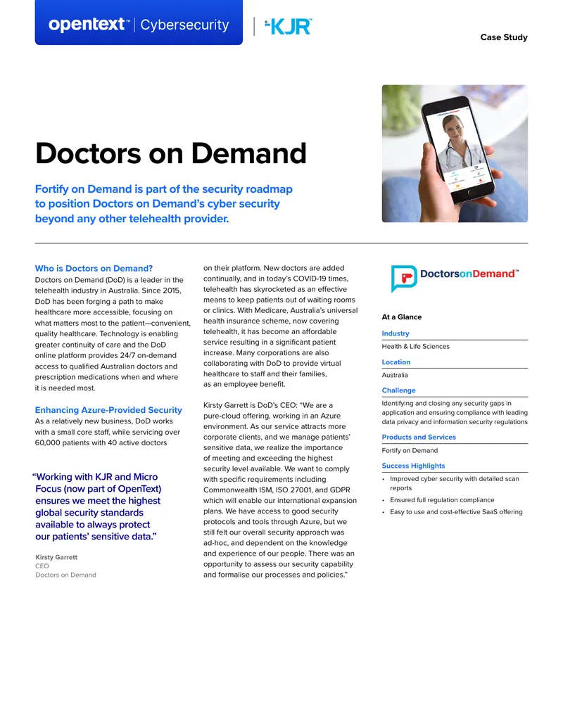 Doctors on Demand Cyber Security Case Study