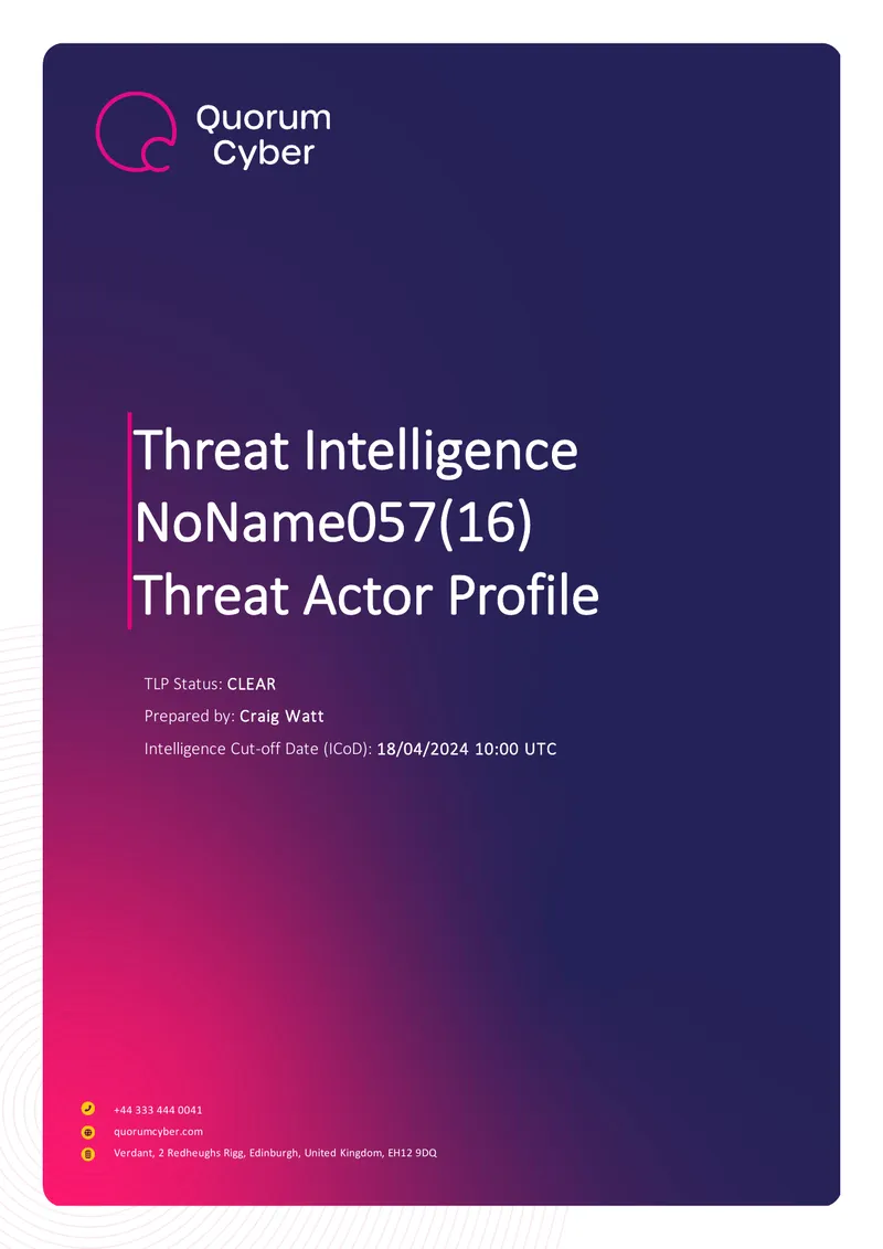 Threat Actor Profile of NoName057(16)