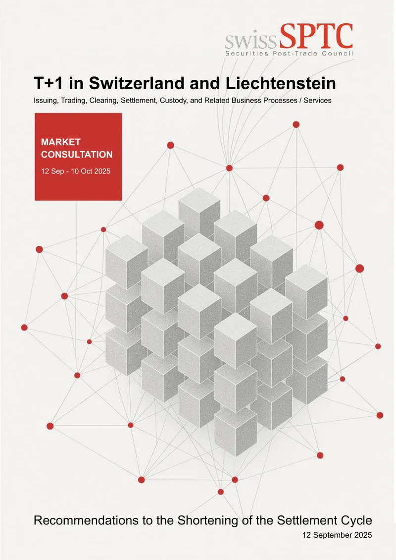 Recommendations for T+1 Settlement Cycle in Switzerland and Liechtenstein