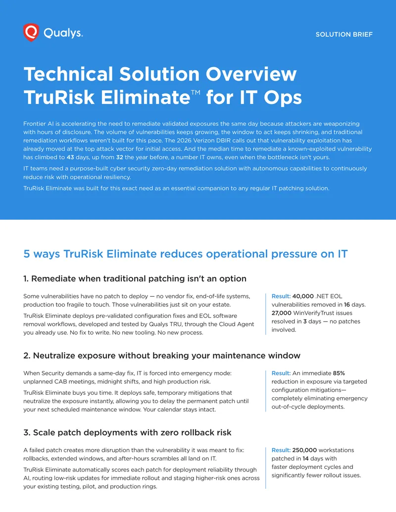 TruRisk Eliminate Technical Solution Overview