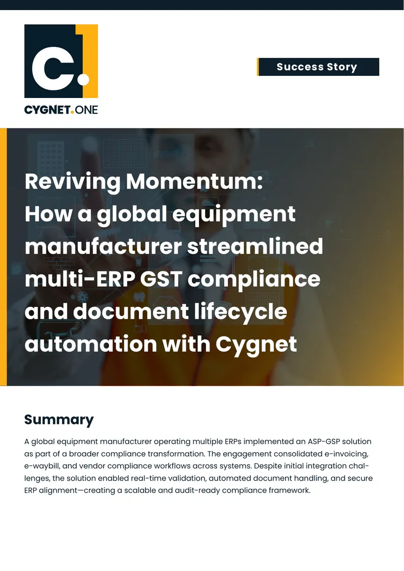 Global Equipment Manufacturer ERP Compliance Transformation