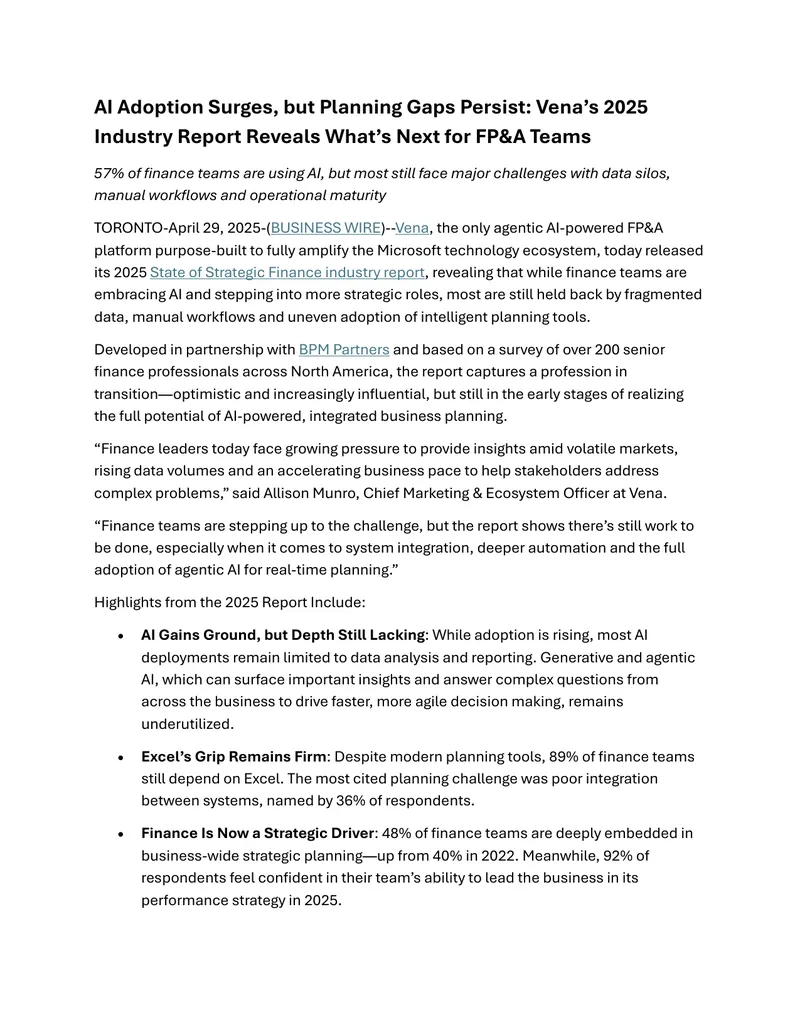 2025 State of Strategic Finance Industry Report