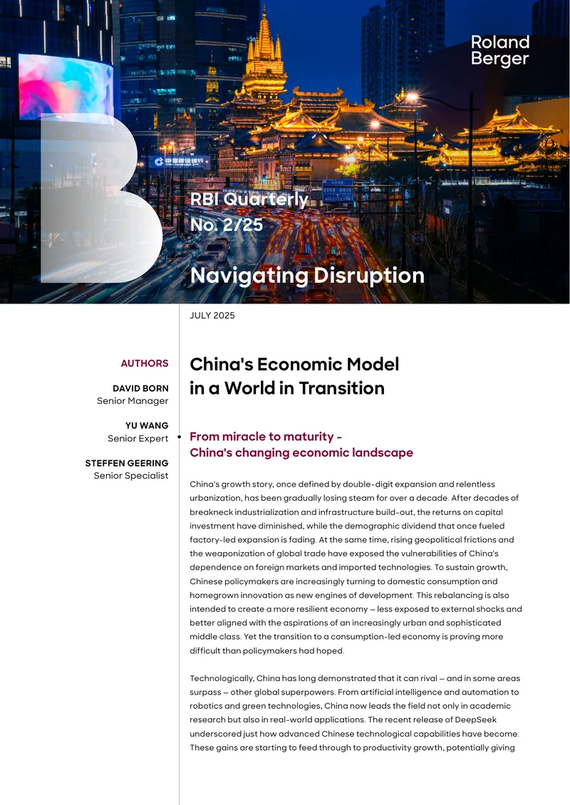 China's Economic Model in a World in Transition