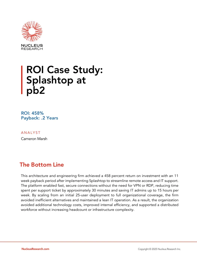 ROI Case Study on Splashtop Implementation