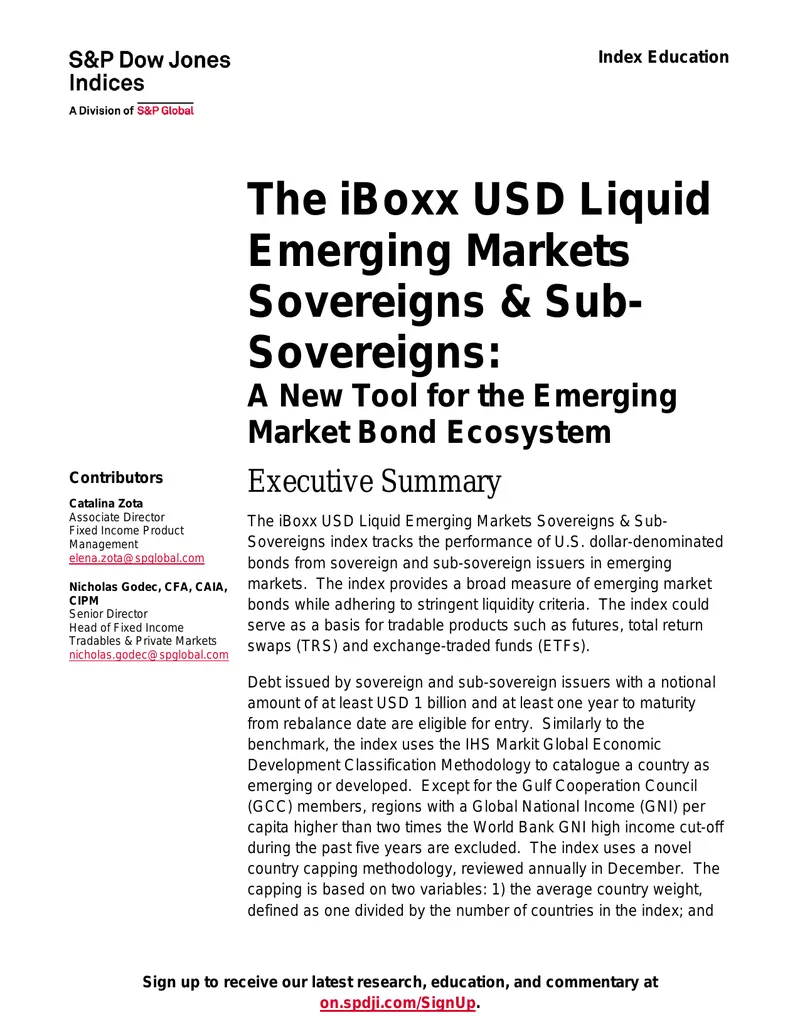 iBoxx USD Liquid Emerging Markets Index Overview