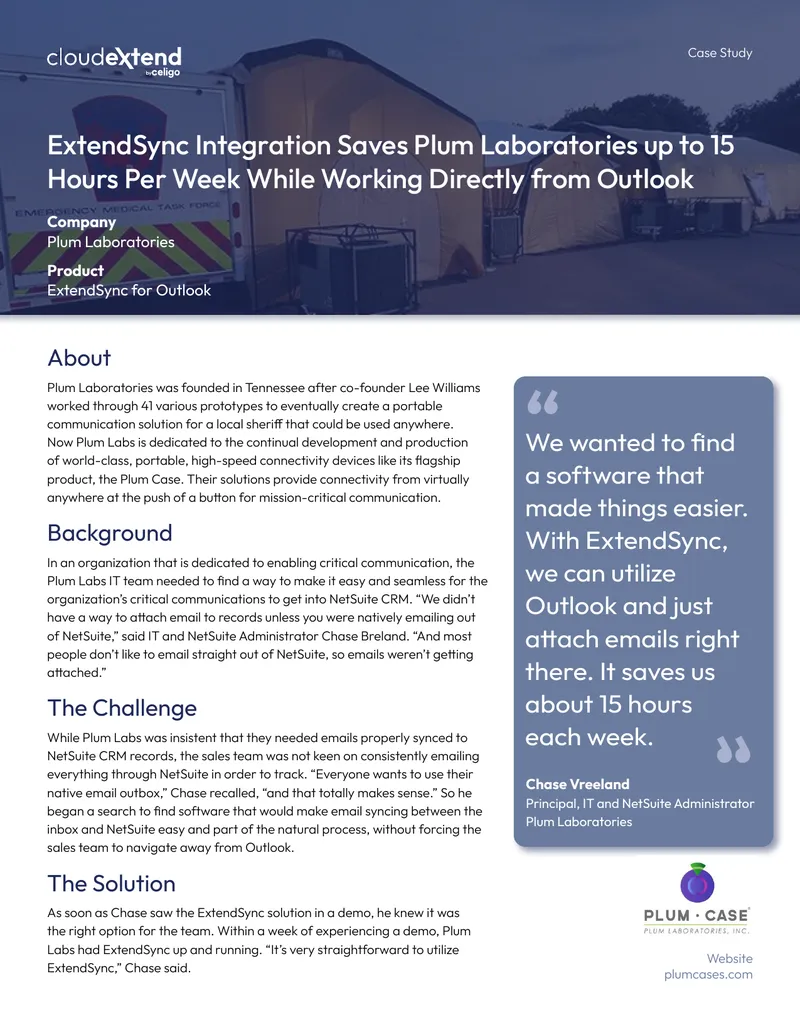 ExtendSync Integration Case Study for Plum Laboratories