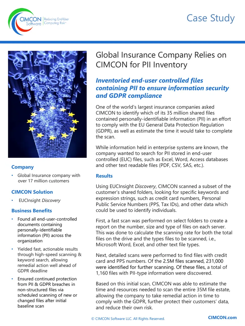 Global Insurance Company PII Inventory Case Study