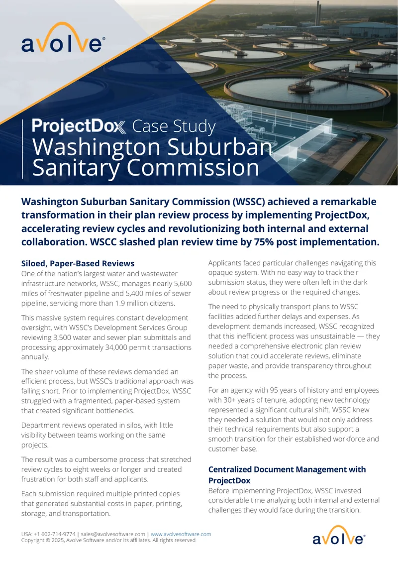Washington Suburban Sanitary Commission ProjectDox Implementation Case Study