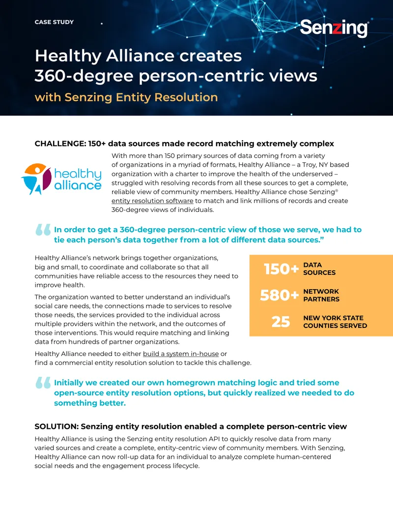 Healthy Alliance Entity Resolution Case Study