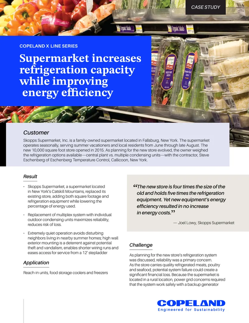 Skopps Supermarket Refrigeration System Case Study