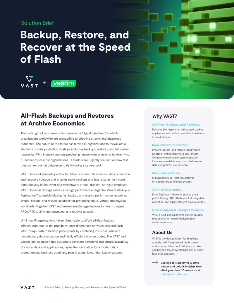 All-Flash Backup and Recovery Solution Brief