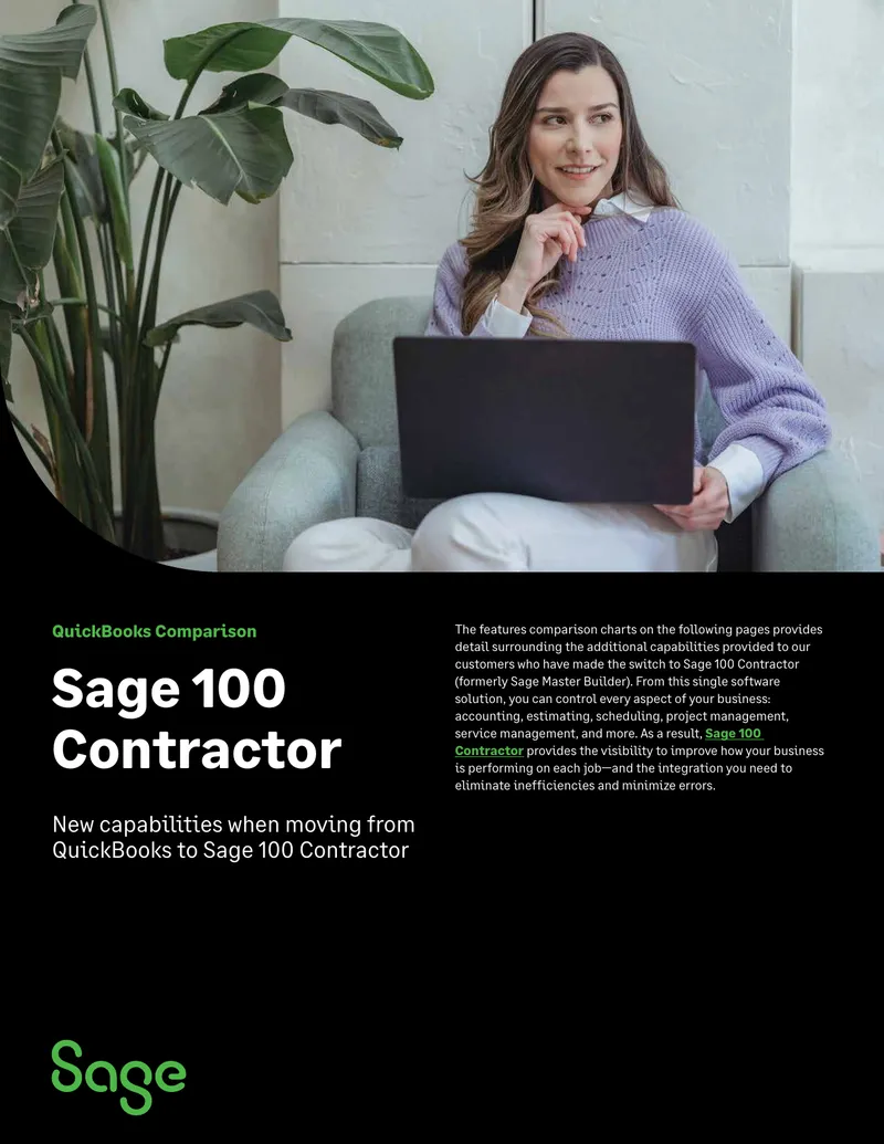 Comparison of QuickBooks and Sage 100 Contractor Features