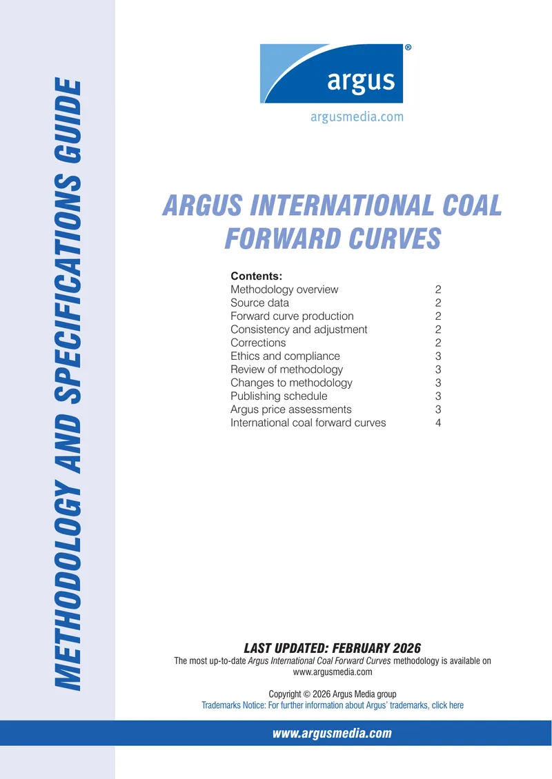 Argus International Coal Forward Curves Methodology Guide