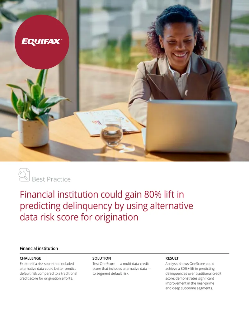 OneScore Alternative Data Credit Risk Assessment