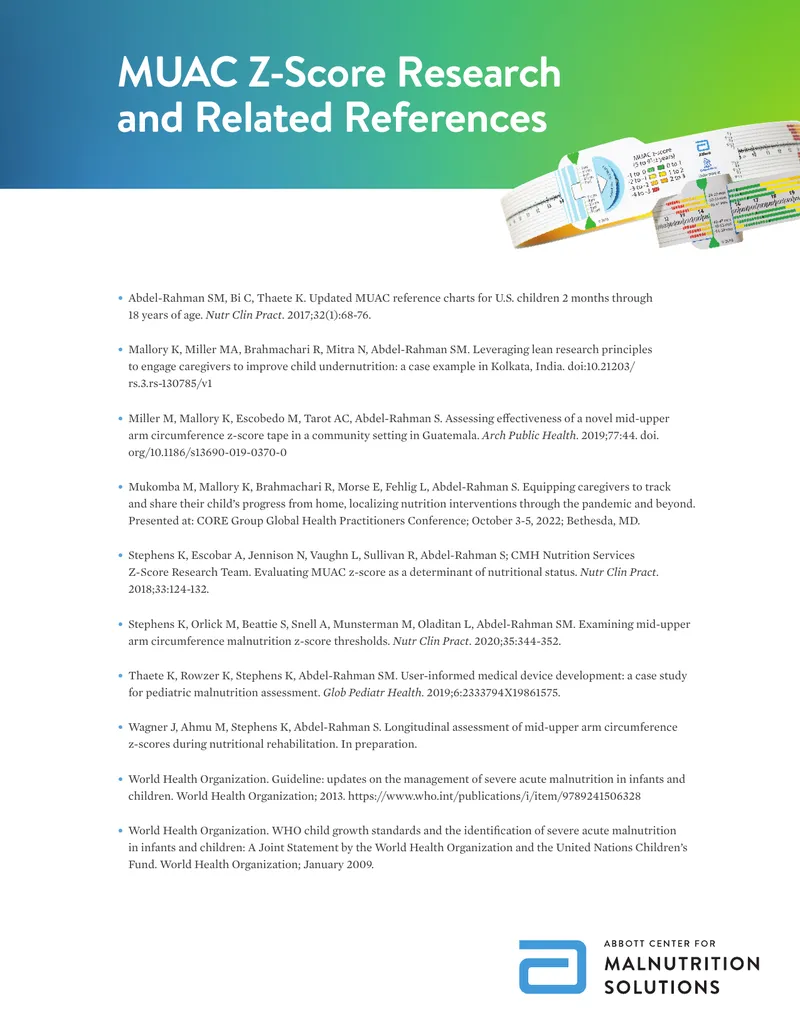 MUAC Z-Score Research and Related References