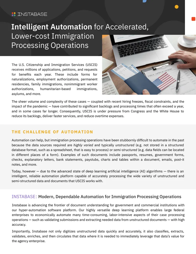 Intelligent Automation for Immigration Processing Operations