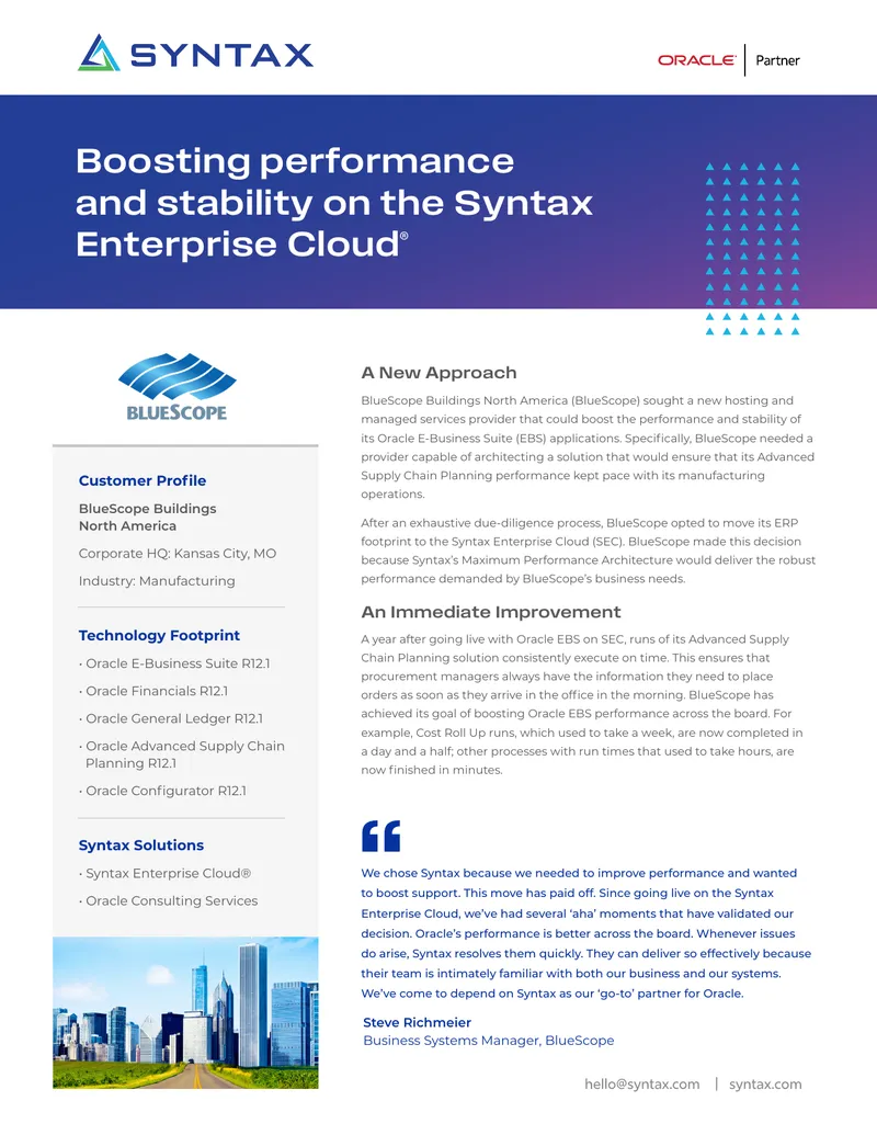 Performance Improvement Case Study for BlueScope