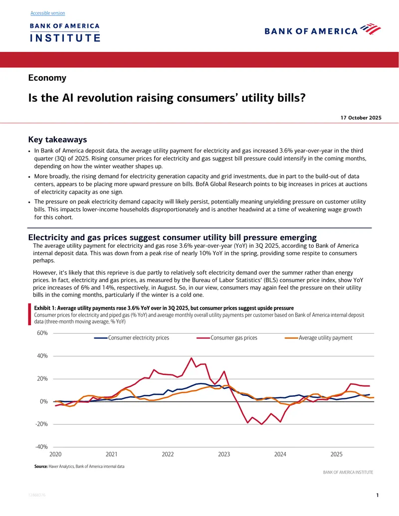 Impact of AI on Consumer Utility Bills