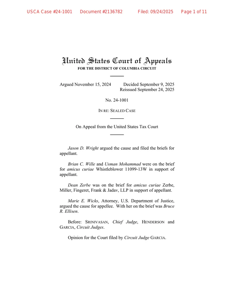 Court of Appeals Decision on Whistleblower Award